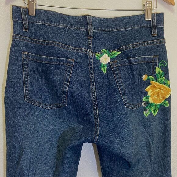 Karen Kane - Lifestyle Boho Embroidered Floral Straight Leg - Size 10/30 - Picture 3 of 8